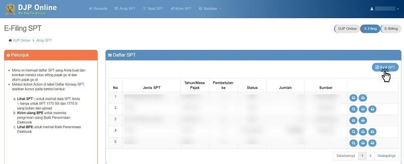 aplikasi efiling e-spt DJP