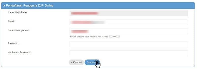 pendaftaran efin di djp online