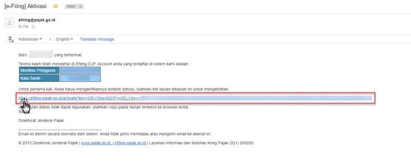 Email aktivasi DJP Online - Cek disini untuk melihat cara login djp online dengan lengkap!