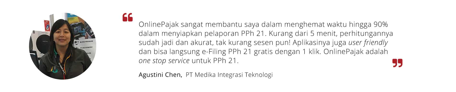 Testimoni PT Medika Integra tentang aplikasi PPh 21 OnlinePajak