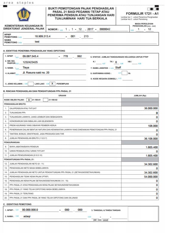 Cara Download Formulir 1721 A1 SPT Tahunan Pribadi di OnlinePajak