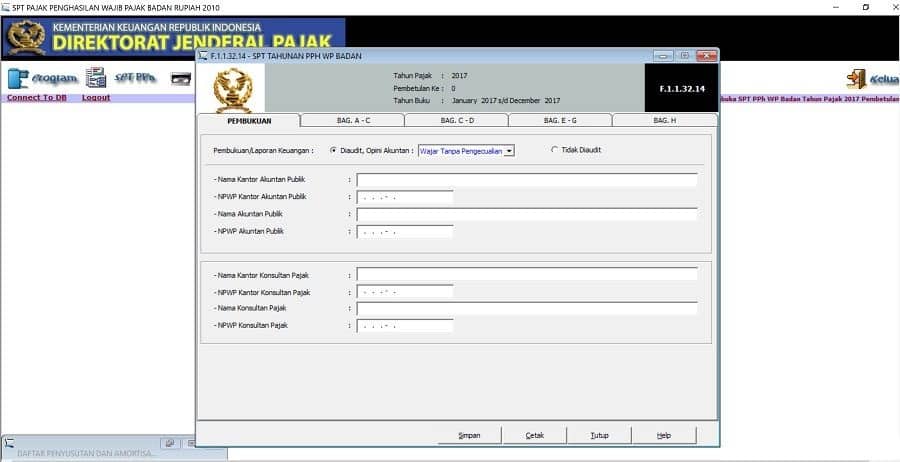 cara mengisi spt tahunan badan : formulir SPT 1771