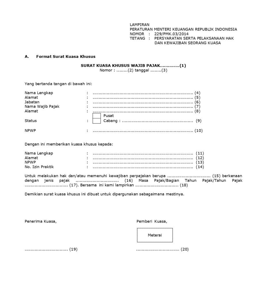 Surat kuasa pajak digunakan untuk memberi kuasa pada suatu pihak untuk mengurus perpajakan wajib pajak. Bagaimana contoh dan penggunaannya? Simak di sini.