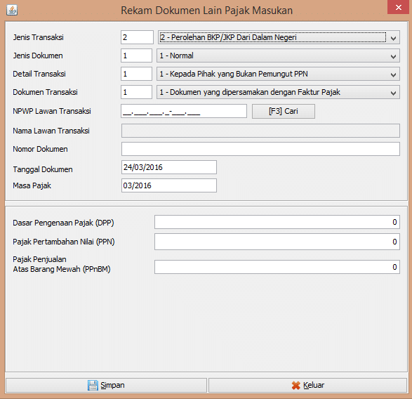 cara input pib di e-faktur