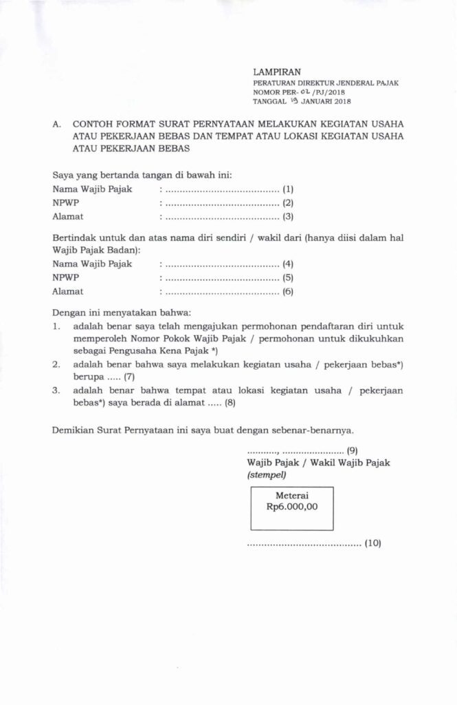 gambar surat keterangan tempat kegiatan usaha atau pekerjaan bebas dari Pejabat Pemerintah Daerah