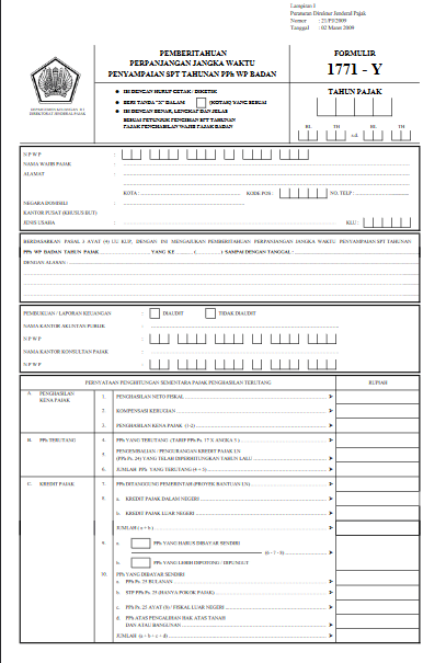 tampilan formulir 1771 Y