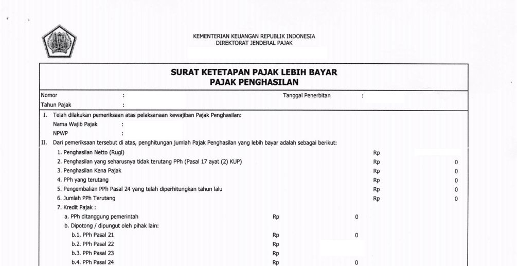 Surat Ketetapan Pajak Lebih Bayar (SKPLB)