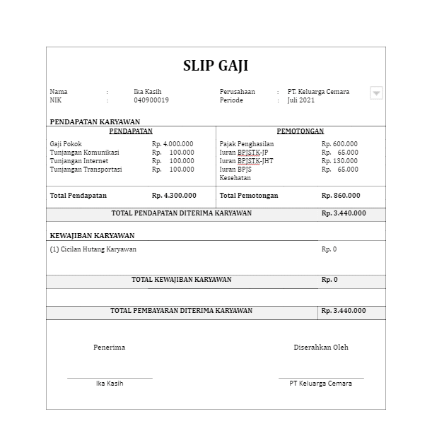 Bingung Membuat Format Slip Gaji? Cari Tahu Format-Format Slip Gaji Dan Cara Membuatnya Di Sini