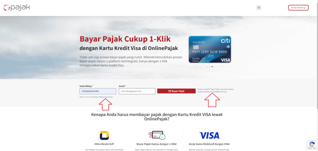 Klik “Daftar & Buat!” untuk melakukan pendaftaran apabila anda belum memiliki akun di OnlinePajak