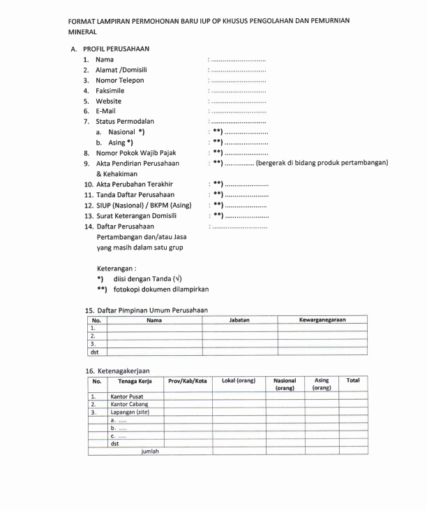 Surat permohonan izin usaha pertambangan 2