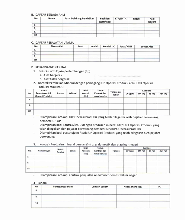 Surat permohonan izin usaha pertambangan 3