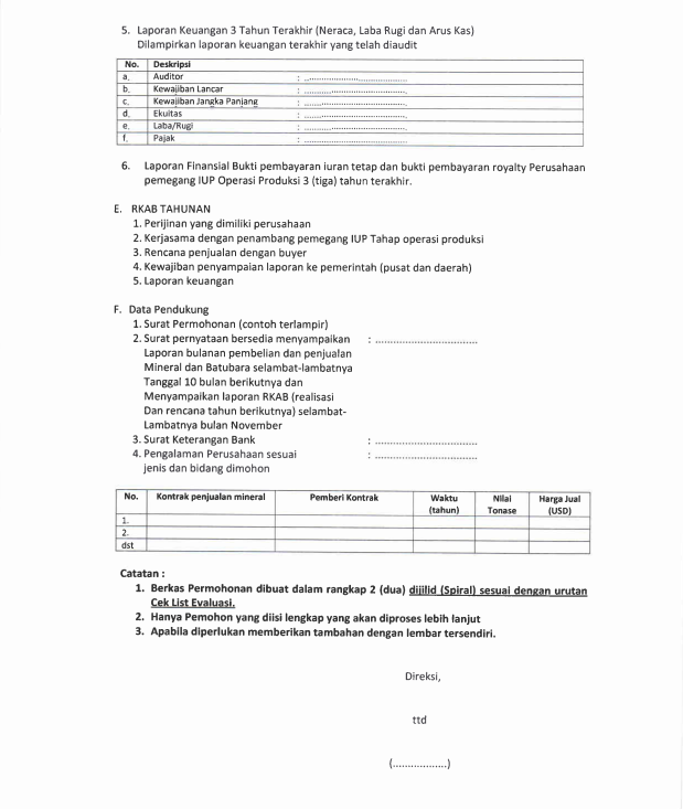 Surat permohonan izin usaha pertambangan 4
